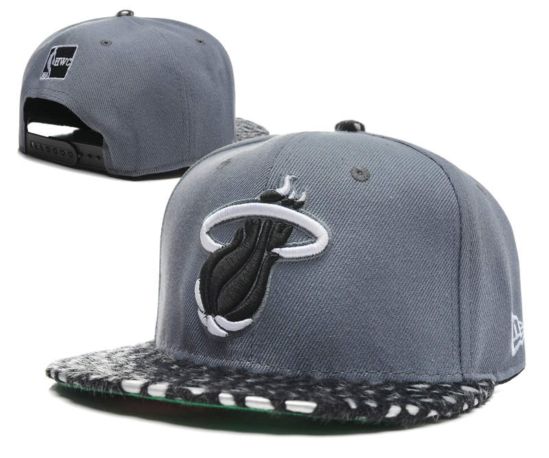Miami Heat Grey Snapback Hat SD 0512